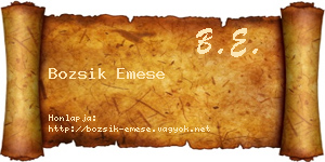 Bozsik Emese névjegykártya